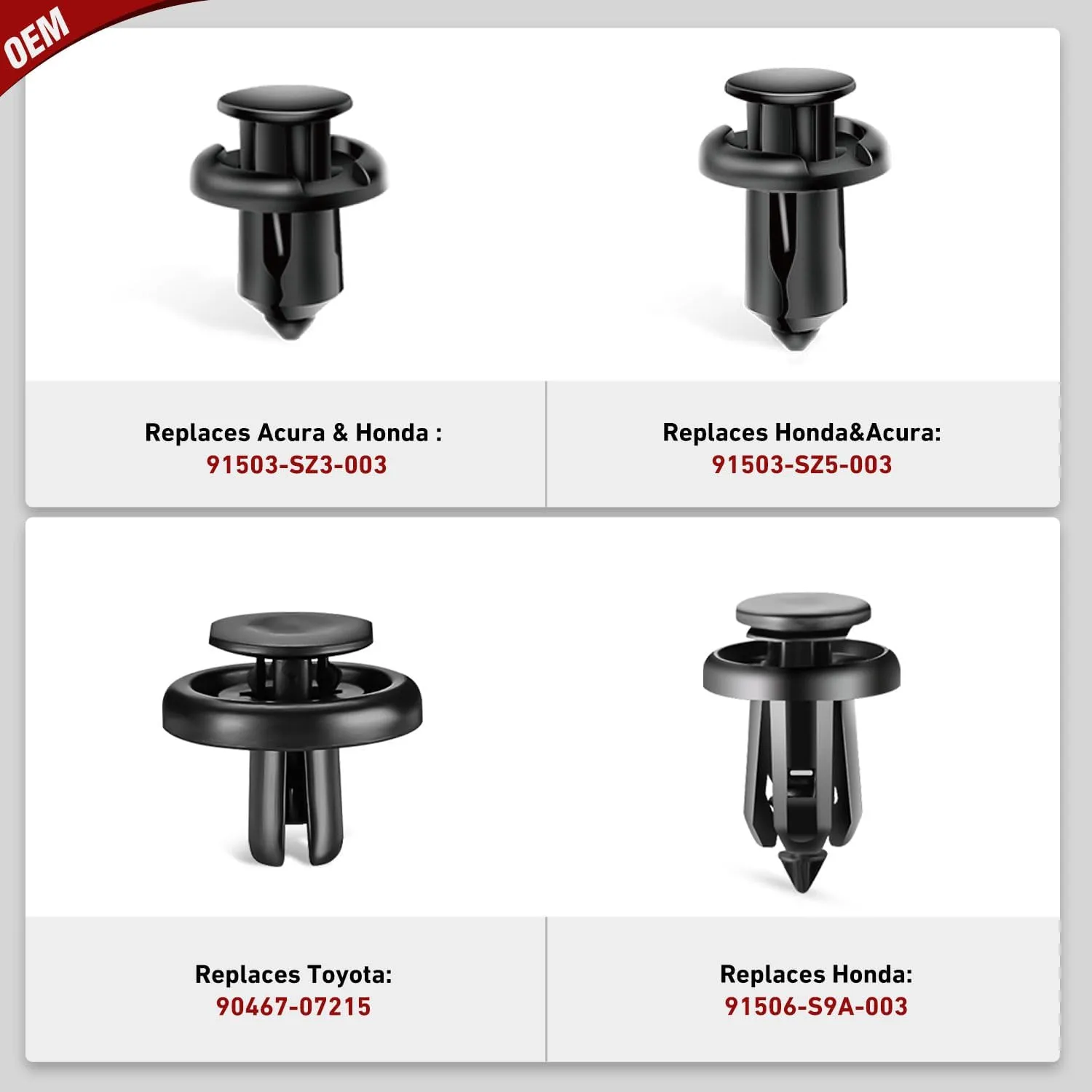 101 Pcs Bumper Splash Shield Retainer Metal Insert Clips for Acura Honda 91503-SZ3-003 91503-SZ5-003 91506-S9A-003 Toyota Fender Liner 90467-07215 4-Way Valve Tools Tire Caps Cores