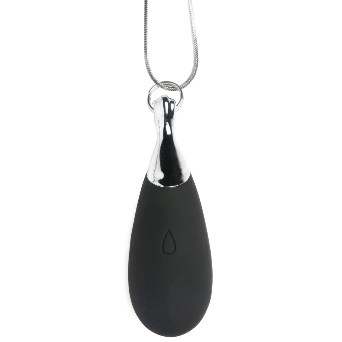 10x Vibrating Silicone Teardrop Necklace - Black