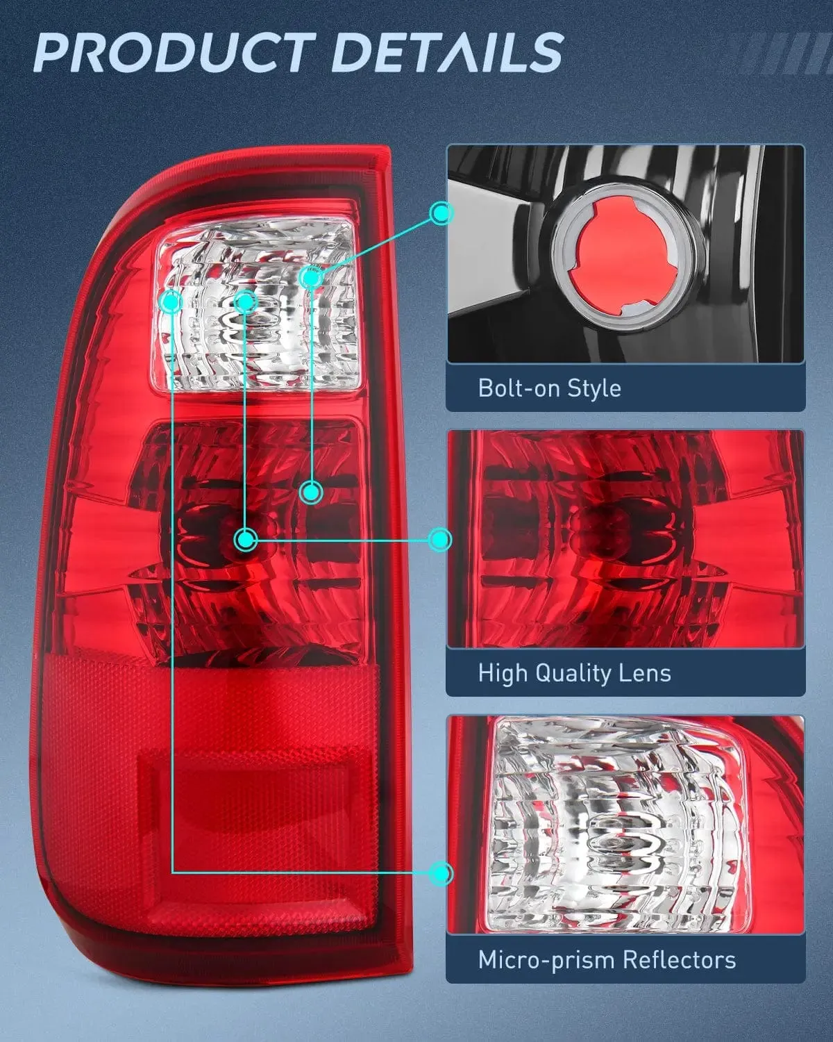 2008-2016 Ford F250 F350 F450 Super Duty Tail light Assembly Rear Lamp Replacement OE Style Driver Side