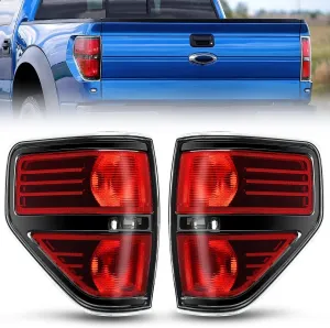 2009-2014 Ford F150 Tail light Assembly Rear Lamp Replacement OE Style Red Housing Driver Passenger Side