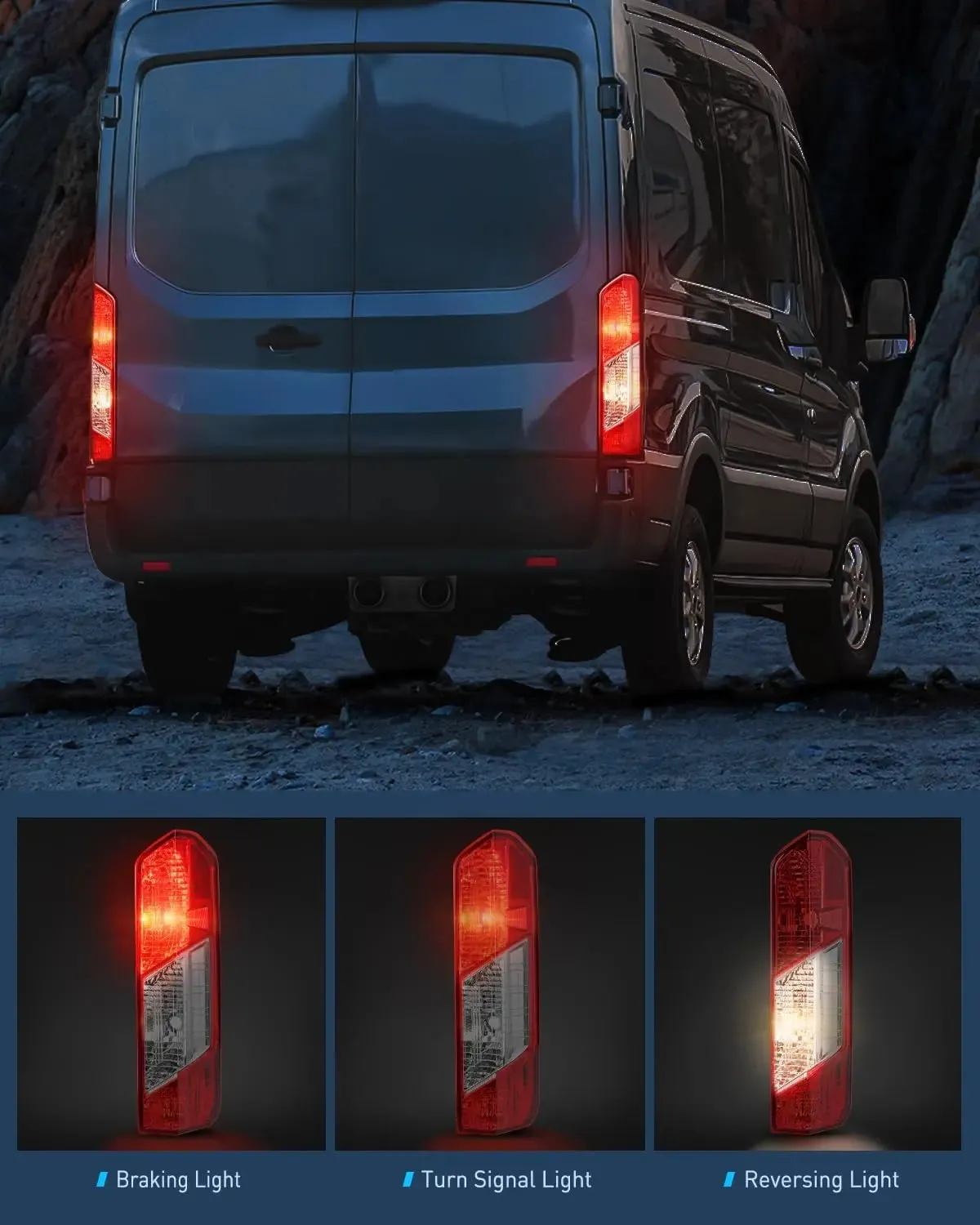 2015-2023 Ford Transit 150 250 350 350HD Tail light Assembly Rear Lamp Replacement OE Style Passenger Side