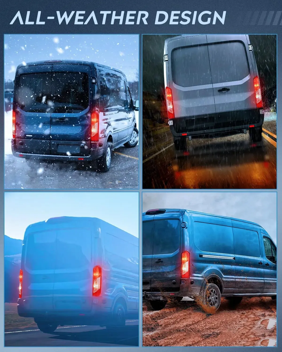 2015-2023 Ford Transit 150 250 350 350HD Tail light Assembly Rear Lamp Replacement OE Style Passenger Side