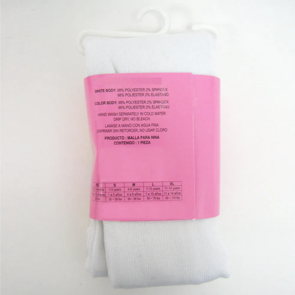 3 Children Girls Pantyhose Kids Tights Footed Ballet Stockings Dance White Small