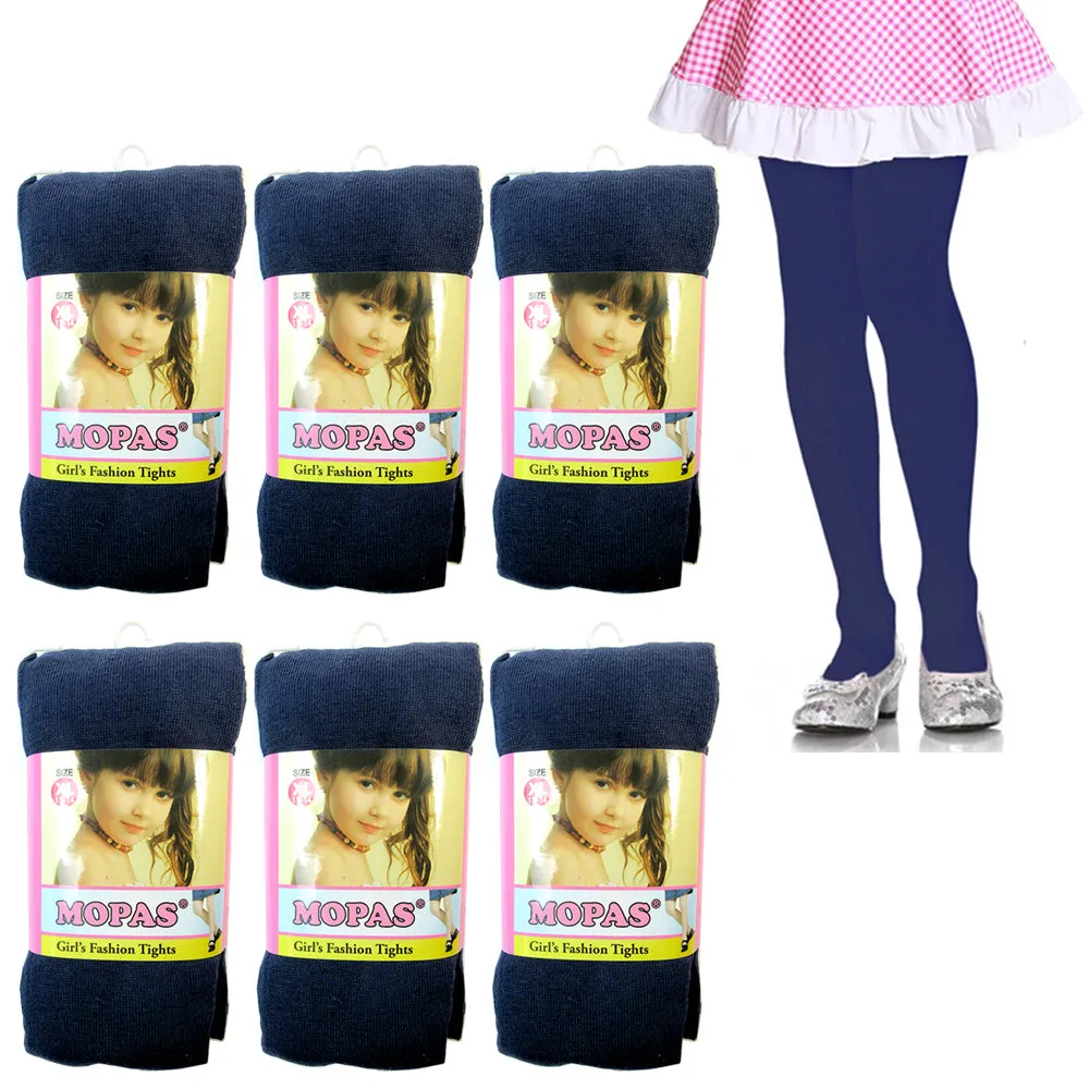 6 Pair Girls Tights Footed Dance Stockings Pantyhose Ballet XL Size 11-14 Navy