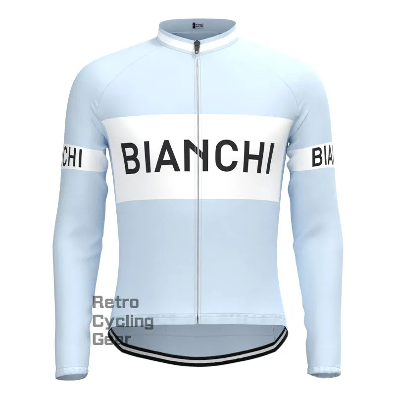 Bianchi Baby Blue Retro Long Sleeve Cycling Kit