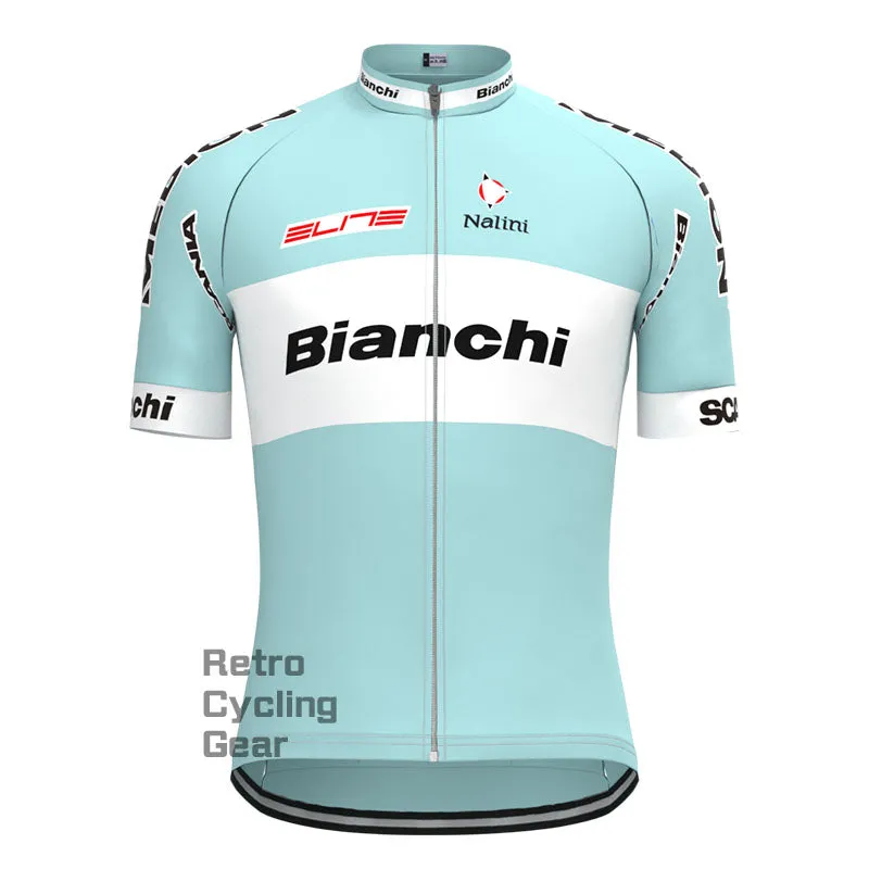 Bianchi Grey Green Retro Short Sleeve Cycling Kit