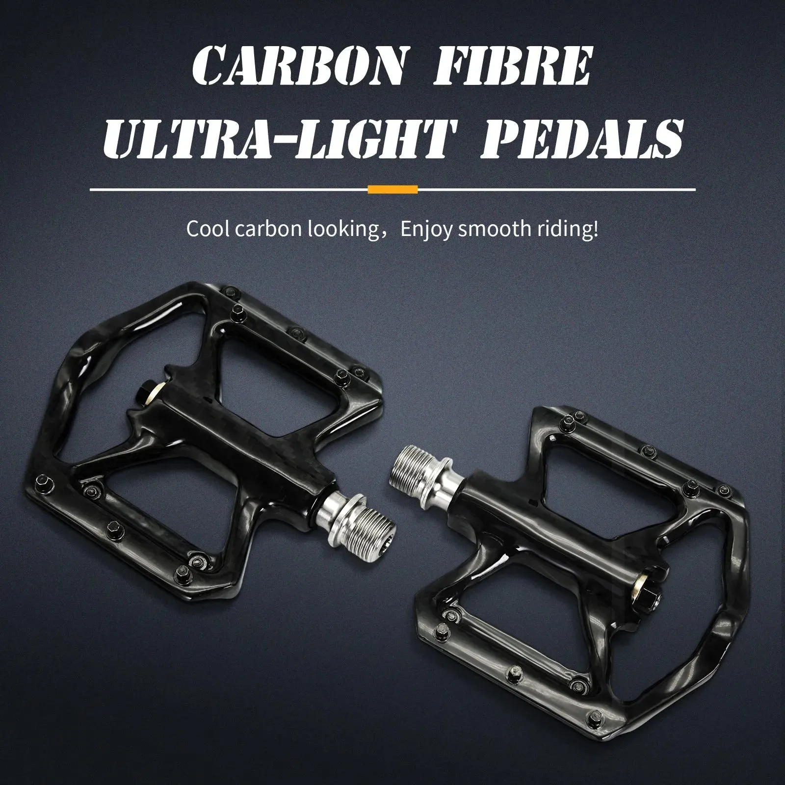 Carbon Fiber Mountain Bike Flat Pedals