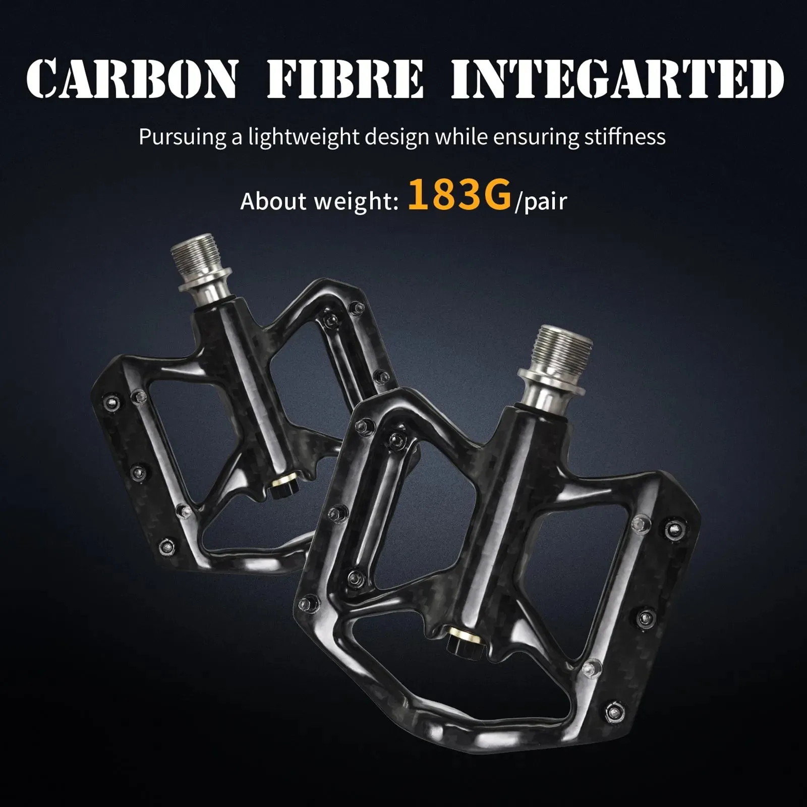 Carbon Fiber Mountain Bike Flat Pedals