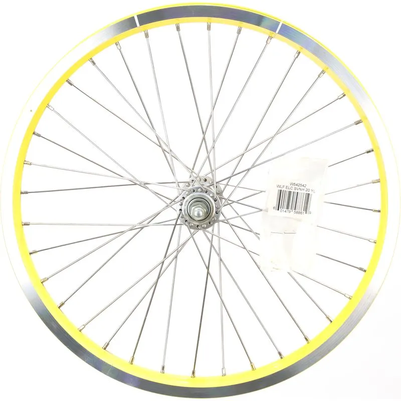 Electra Savannah 1 20" Front Wheel, Rim Brake, Bolt-On, Schrader, Yellow