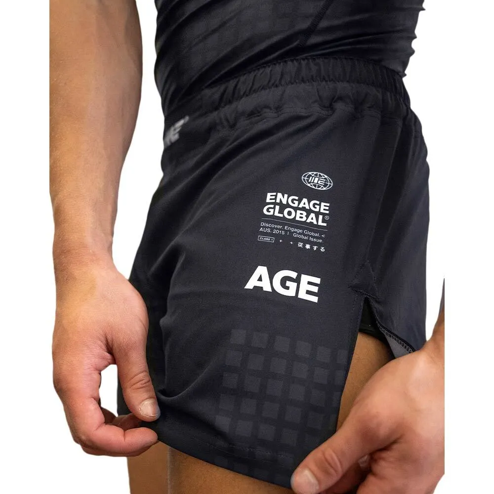 Engage Grid Tech MMA Hybrid Shorts - Black