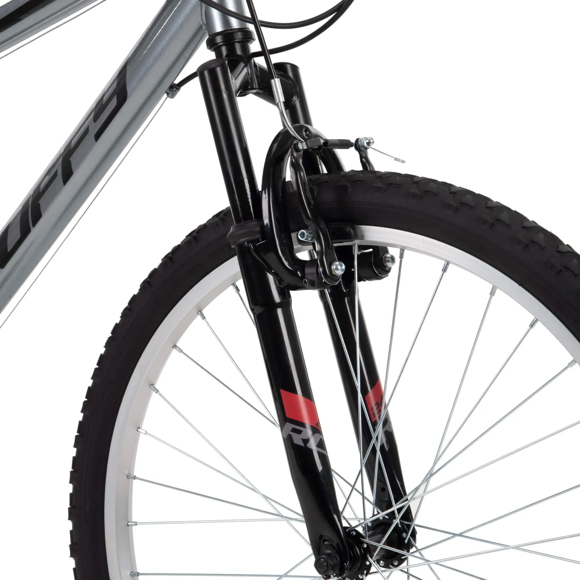 Huffy Rock Creek Mountain Bike, 24" Wheels, Adult Ages 13 , 18-Speeds, Grey