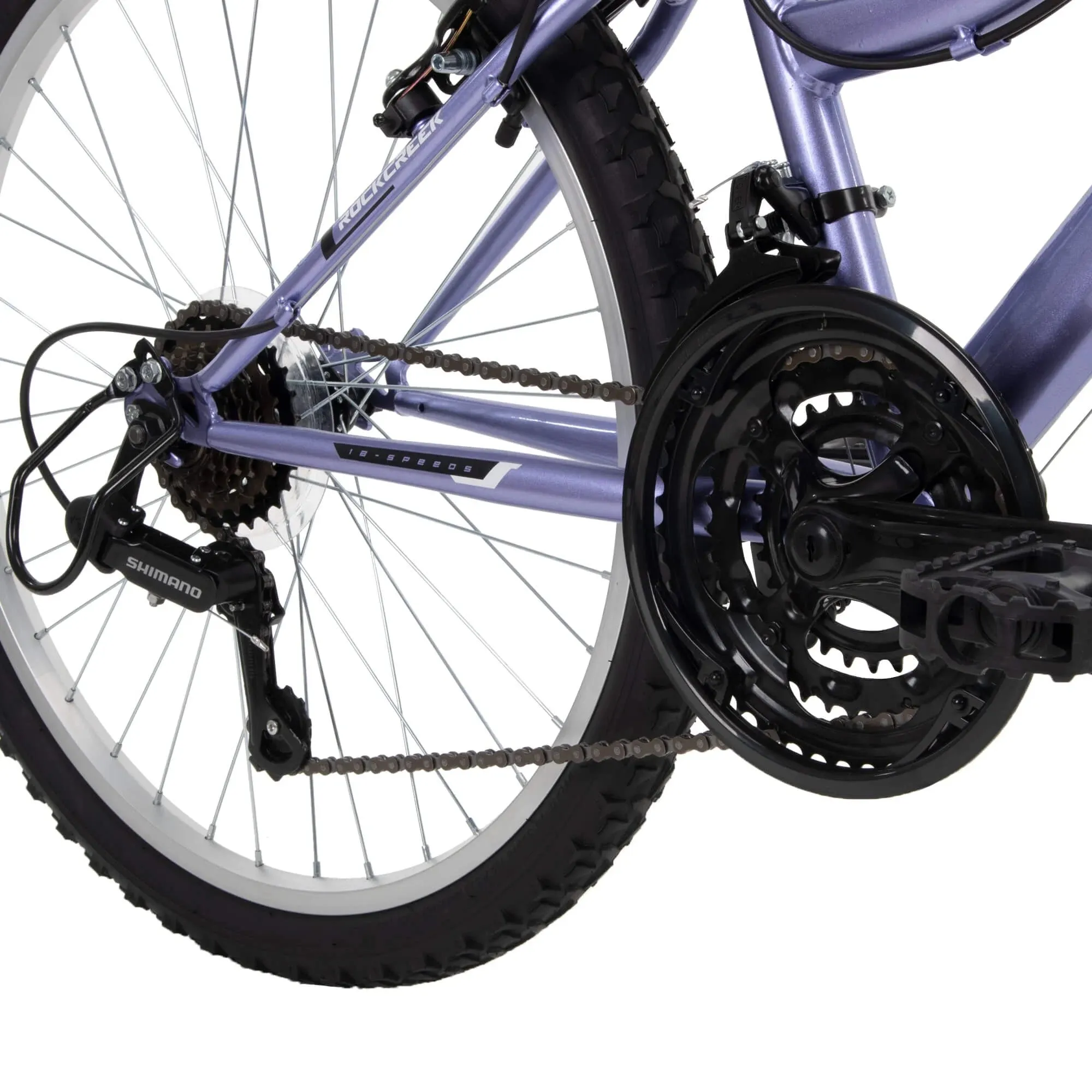 Huffy Rock Creek Mountain Bike, 24" Wheels, Adults Ages 13 , Purple Lilac