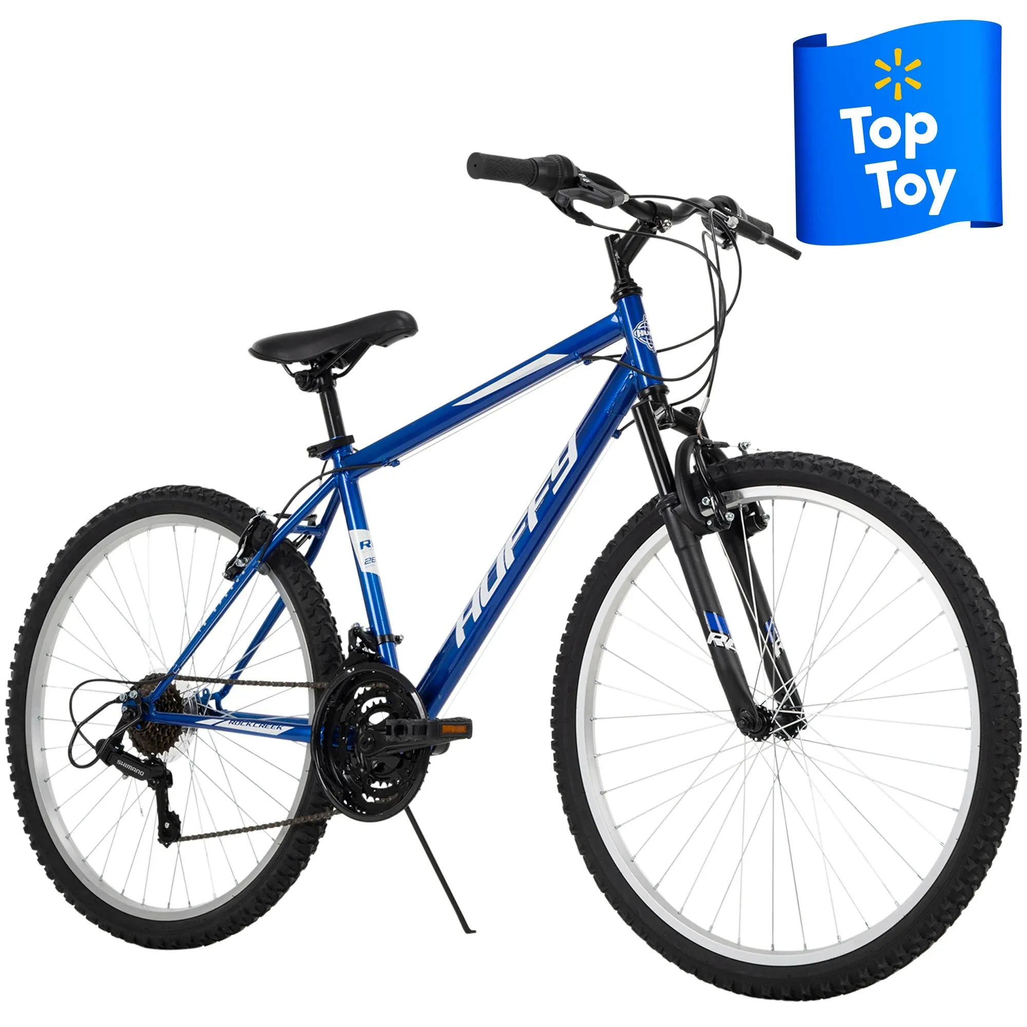 Huffy Rock Creek Mountain Bike, 26" Wheels, 18-Speeds, Ages 13  Years, Blue
