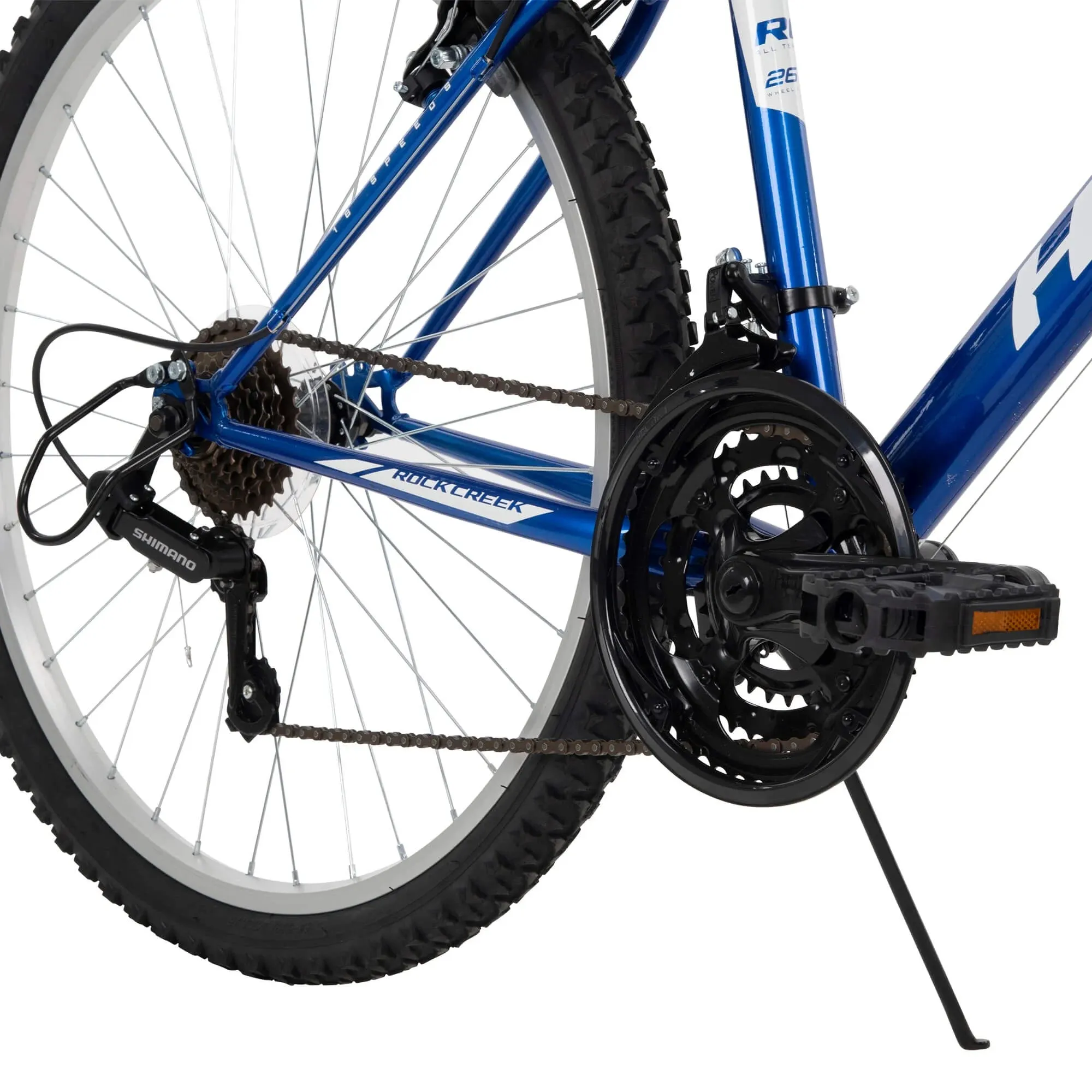 Huffy Rock Creek Mountain Bike, 26" Wheels, 18-Speeds, Ages 13  Years, Blue