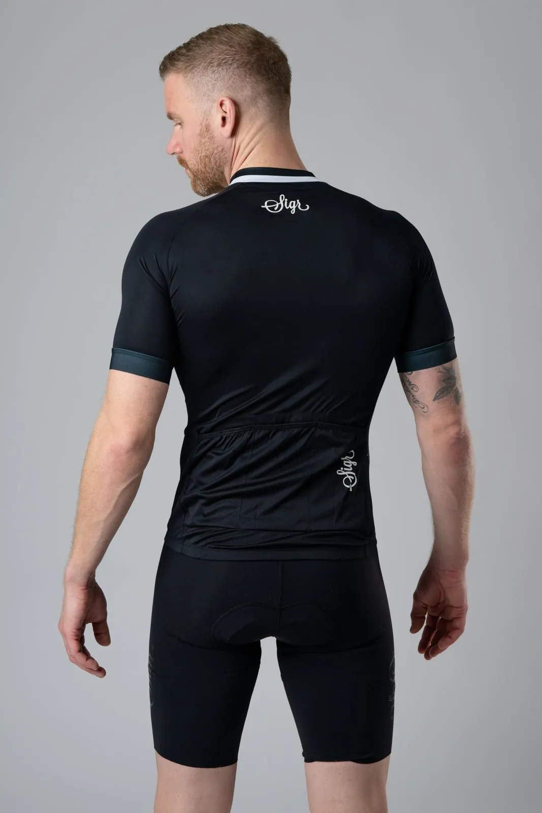 Svart Grus Men's Black Cycling Jersey