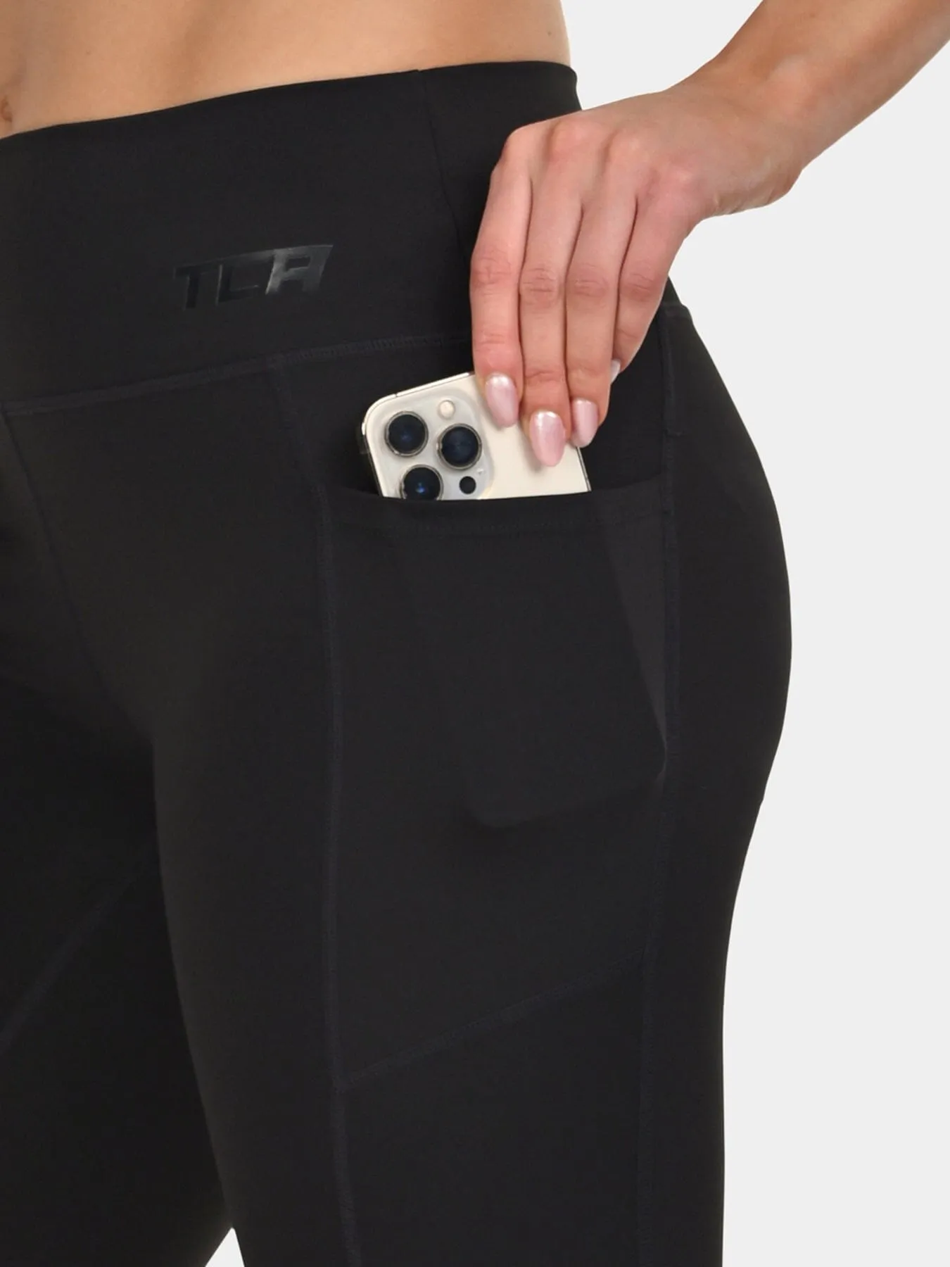 TCA Women's High Waisted Yoga Shorts Tummy Control Buttery Soft Biker Shorts with 2 Open Side Pockets for Running, Gym, and Workout