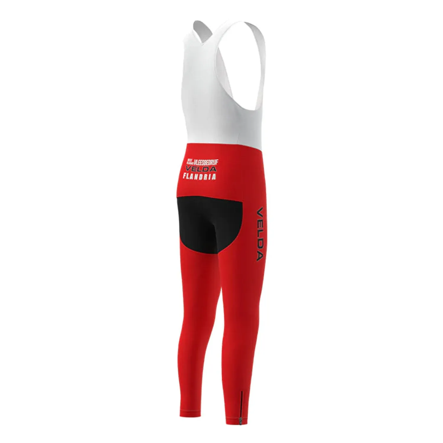 VELDA Flandria Red Long Sleeve Cycling Jersey Matching Set